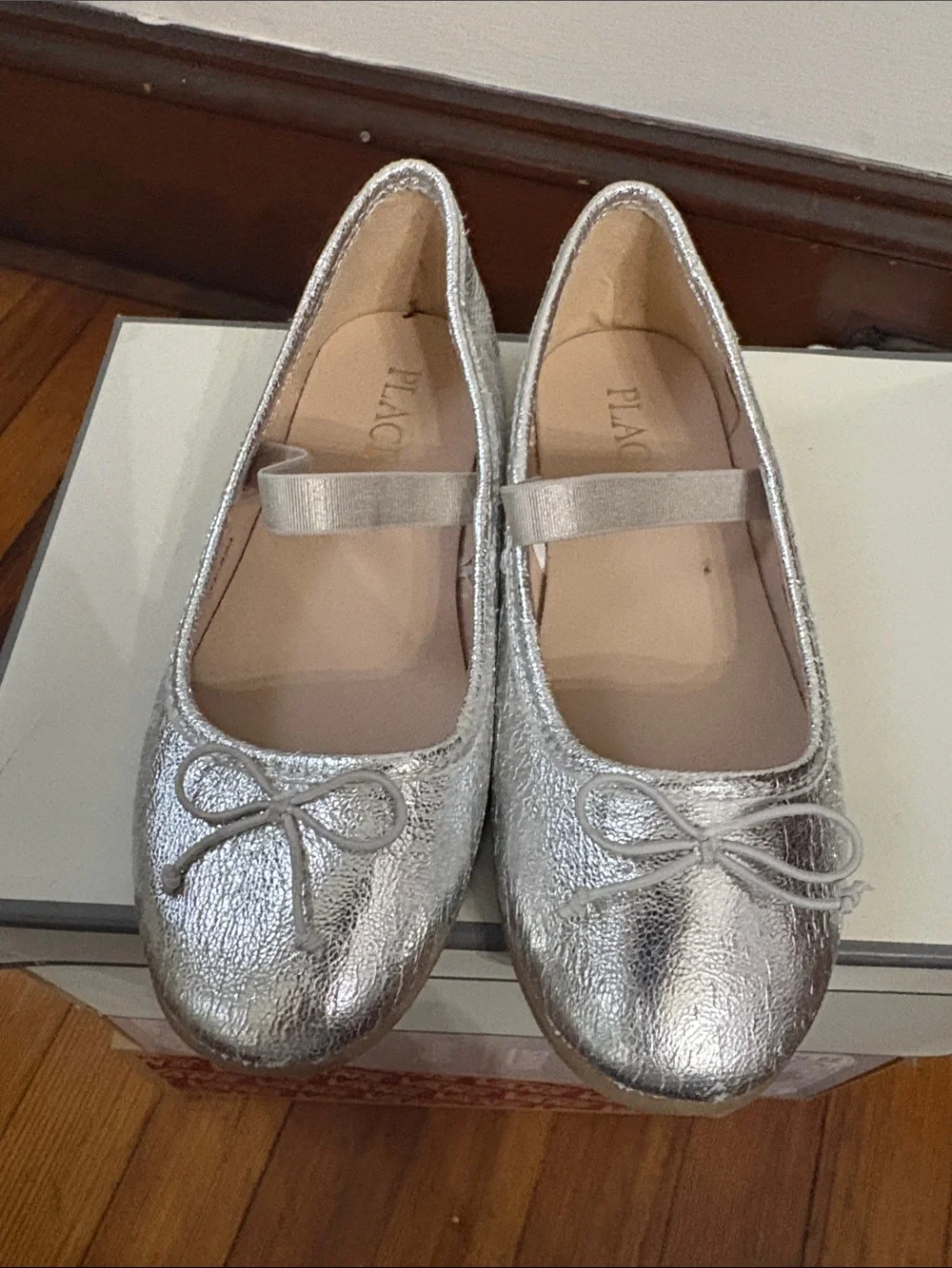 Silver Mary Jane Ballet Flats for Kids - Comfort Strap